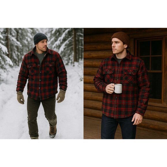 Big Mac Men Sherpa-Lined 2XLT Flannel Jacket Red/Black VTG Americana Gorpcore - Picture 1 of 11